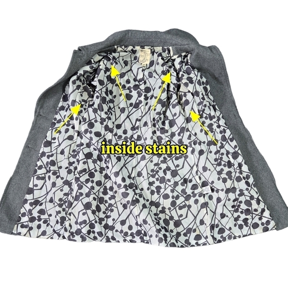 Tulle Anthropologie Gray Wool Blend Peacoat Pockets Classic Preppy Academia - Picture 13 of 15